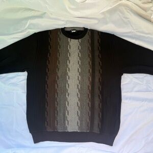 Men's Classic Black and Brown Crewneck Sweater ,made in Italy 🇮🇹